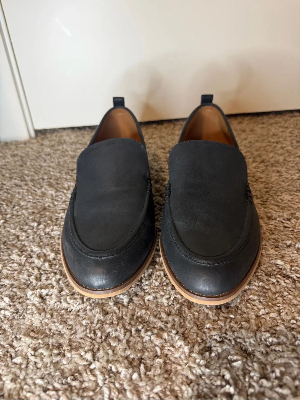 Lucky Brand Women’s Black Leather Slip-On Loafers